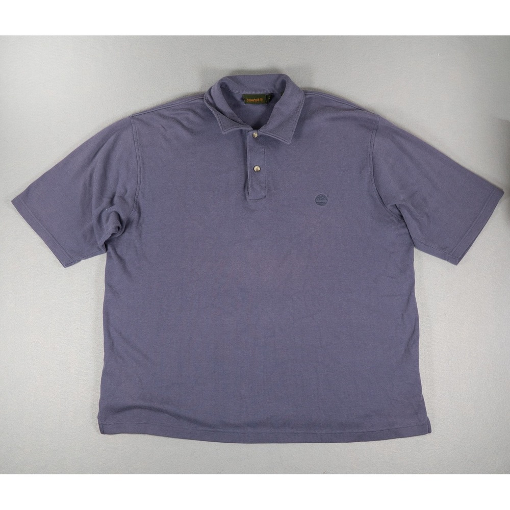 Vintage Timberland Mens Polo Shirt Weathergear Ribbed Cotton Purple Large